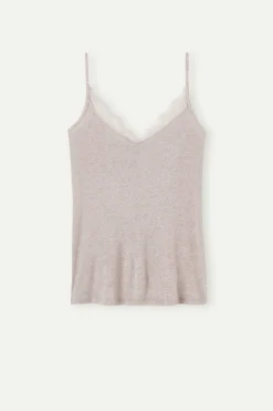 Top in Modal Ultralight con Cashmere con Pizzo