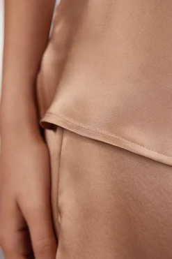 Top in Raso di Seta con Scollo a V