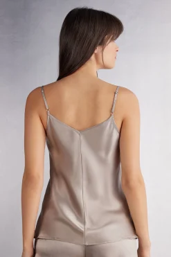 Top in Raso di Seta con Scollo a V