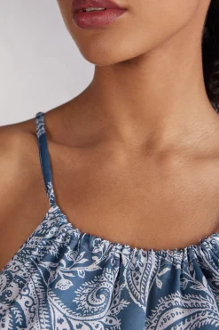 Top in Raso di Viscosa Flower Paisley