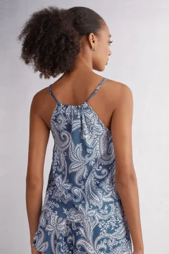 Top in Raso di Viscosa Flower Paisley