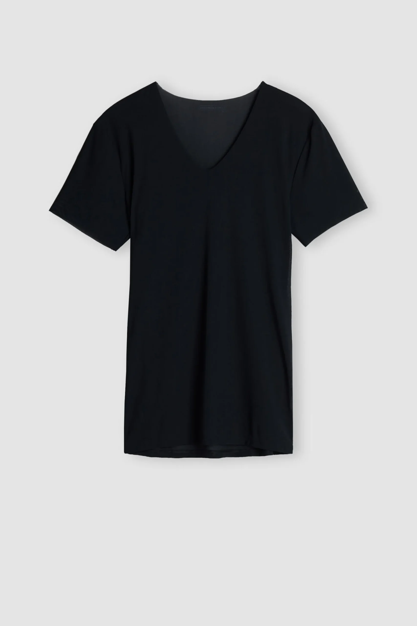 T-shirt in Microrete Taglio Vivo con Scollo a V