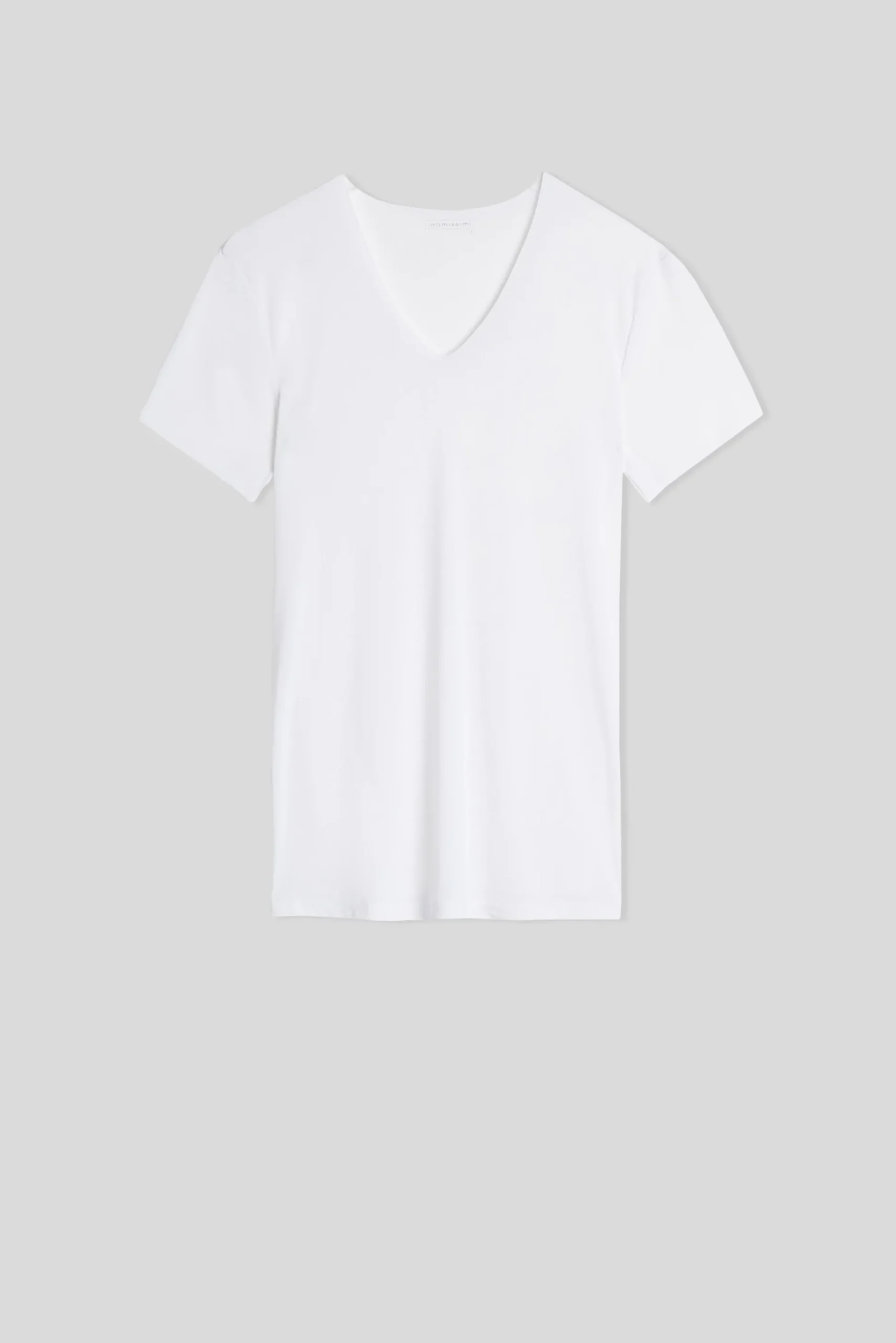 T-shirt in Microrete Taglio Vivo con Scollo a V