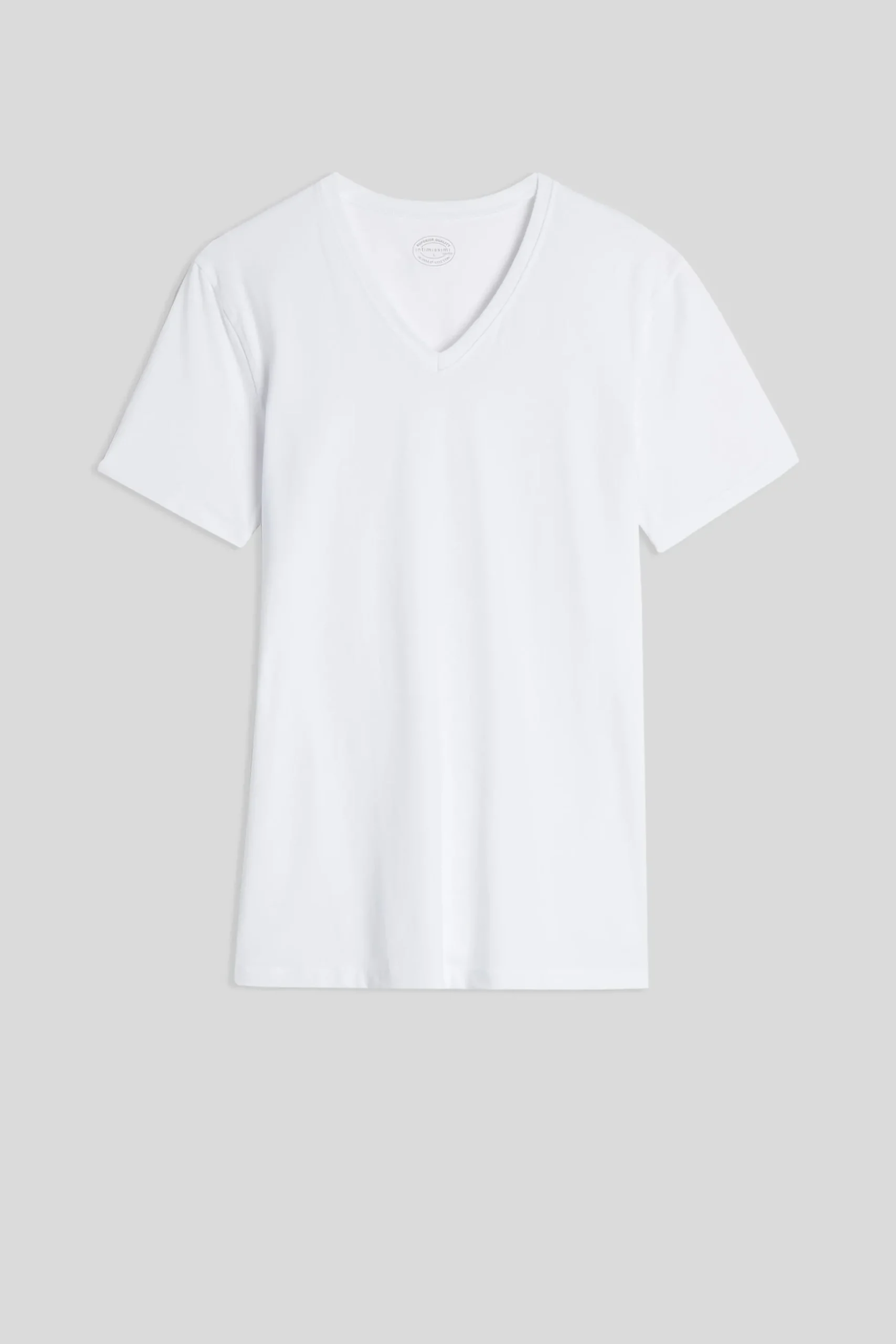T-shirt Scollo a V in Cotone Superior Elasticizzato