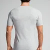 T-shirt Scollo a V in Cotone Superior Elasticizzato