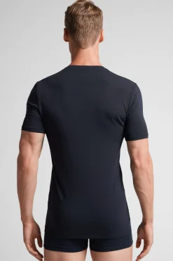 T-shirt Scollo a V in Cotone Superior Elasticizzato