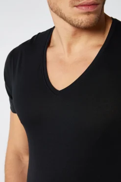 T-Shirt Scollo V in Cotone Superior Extrafine